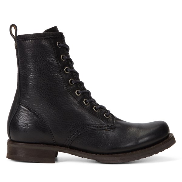 Women's Veronica Combat Black Boot | Little Burgundy