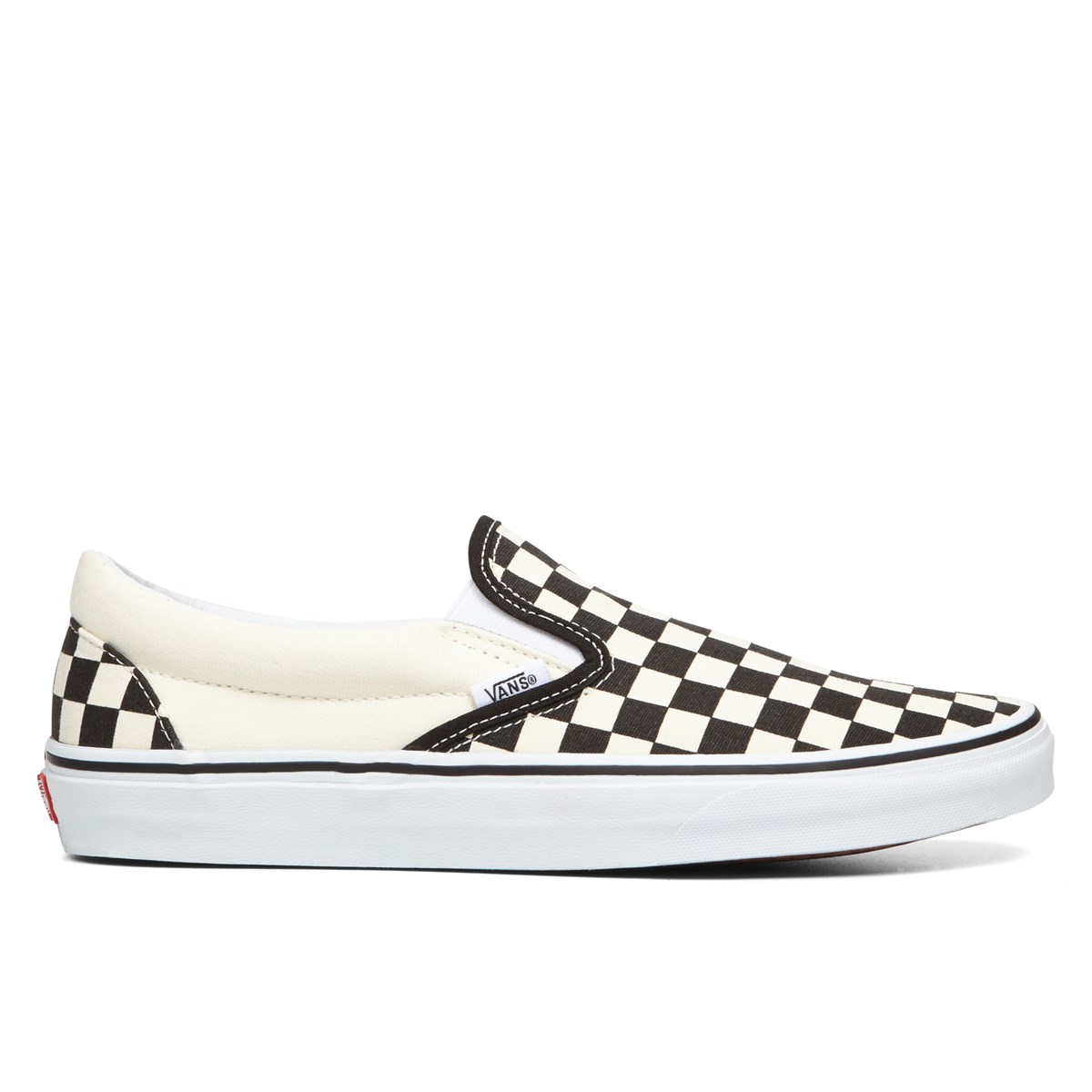 checkered slip ons