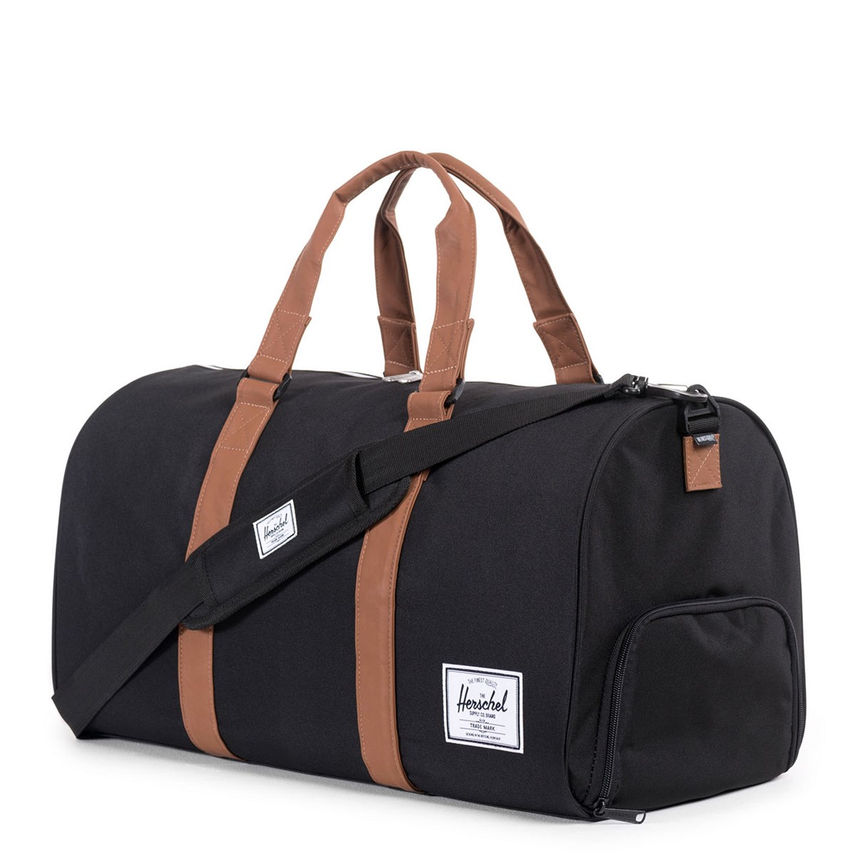 Novel Weekender Duffle Bag in Black and Tan | Little Burgundy