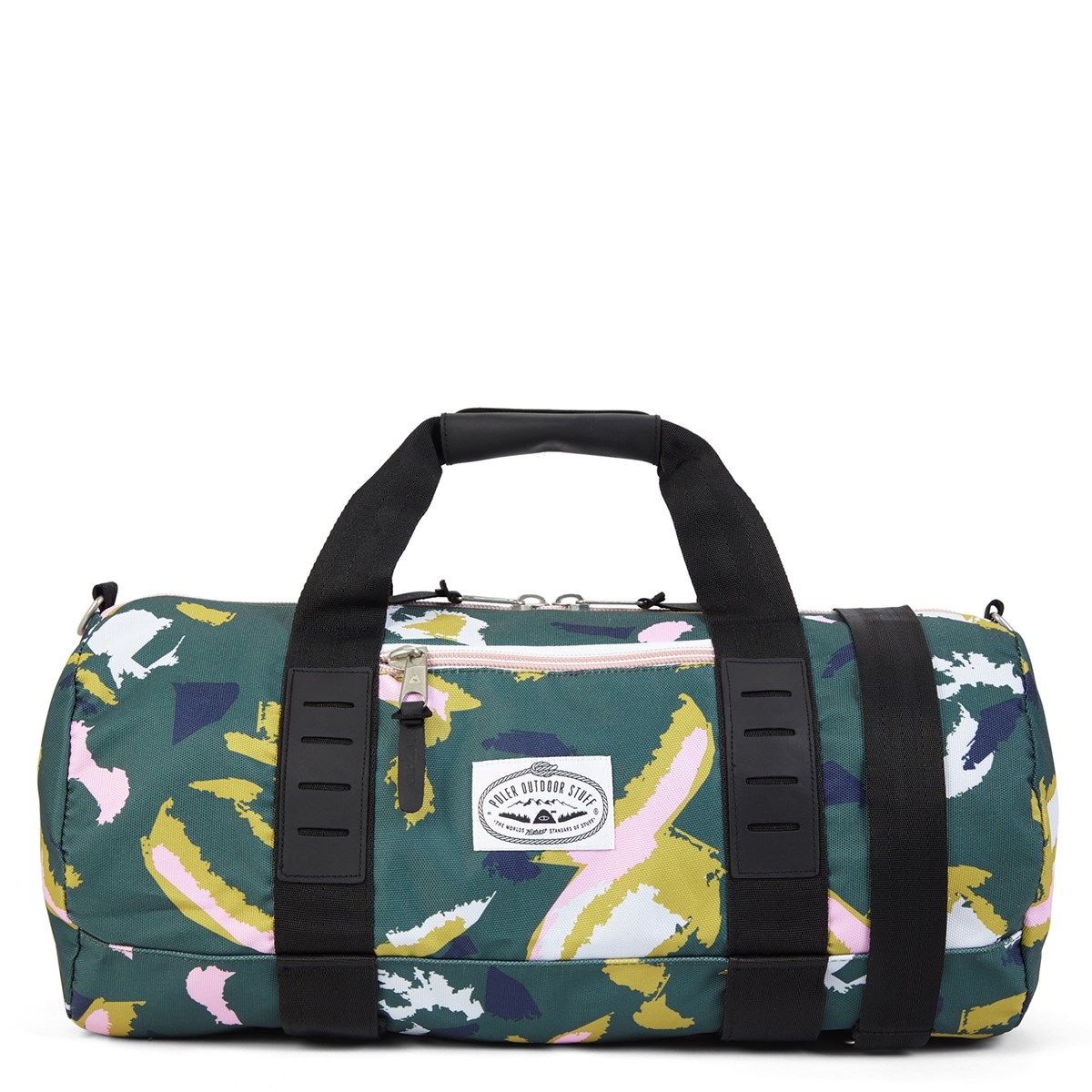 patchwork camo canvas duffel