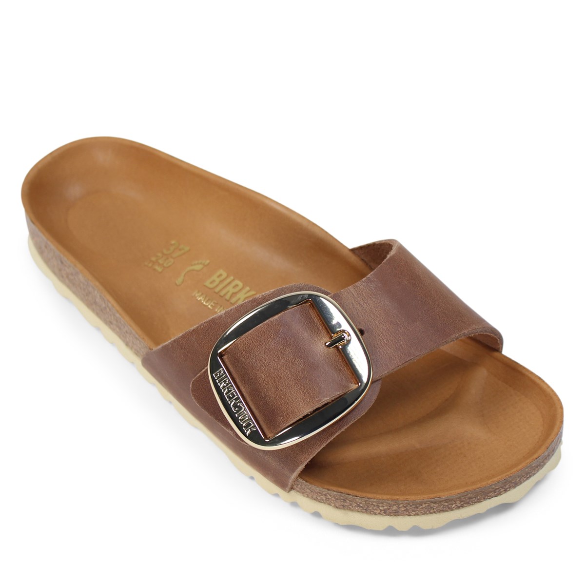 Women's Madrid Big Buckle Sandal in Cognac | Little Burgundy