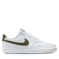 Baskets Court Vision Low blanches et vert kaki pour hommes